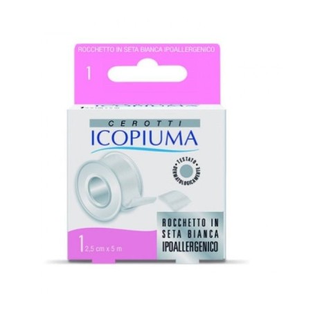 Cerotto icopiuma in rocchetto seta bianco ipoallergenico 2,5cm x 5 m
