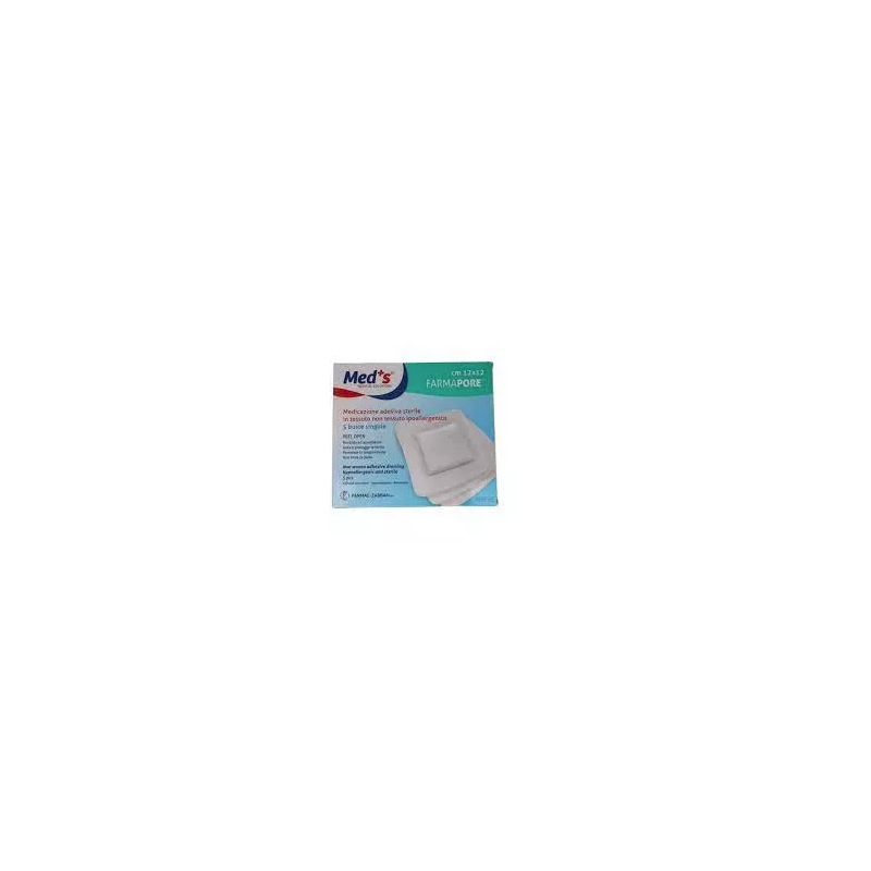 Medicazione meds farmapore adesiva sterile cm12x12 astuccio5 pezzi