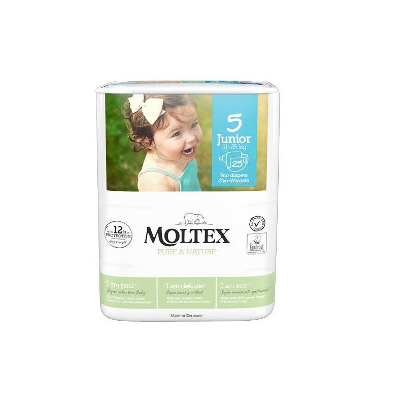 Pannolini moltex pure & nature junior 11-16 kg taglia 5 25 pezzi