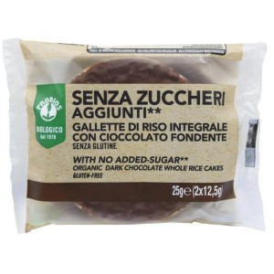 Gallette di riso con cioccolato fondente senza zuccheri aggiunti 25 g