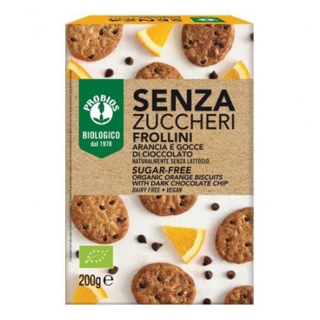 Frollino arancia gocce di cioccolato senza zuccheri 200 g