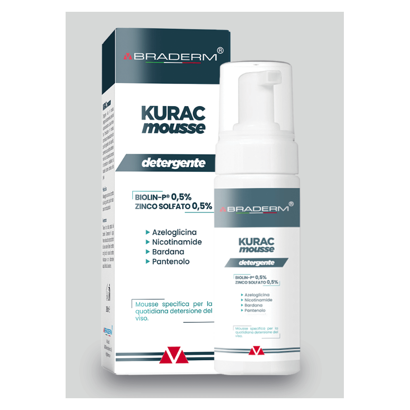 Kurac mousse detergente viso 100 ml braderm
