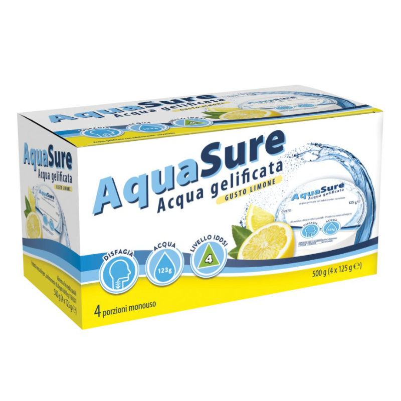 Aquasure acqua gelificata limone edulcorata multipack 4 pezzi da 125 g