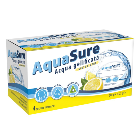 Aquasure acqua gelificata limone edulcorata multipack 4 pezzi da 125 g