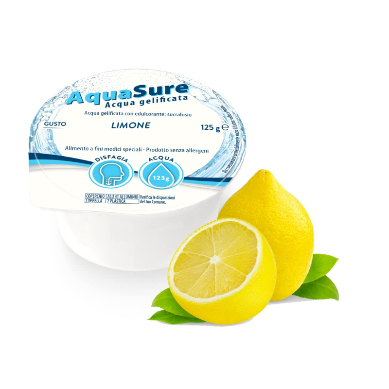 Aquasure acqua gelificata limone edulcorata multipack 4 pezzi da 125 g Aquasure acqua gelificata limone edulcorata multipack 4 pezzi da 125 g