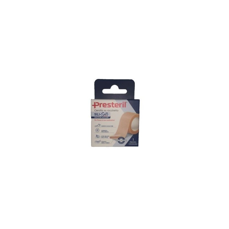 Cerotto presteril sili-soft skin in rocchetto 2,5 cm x 4 m