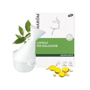 Pranarom aromaforce inha 15 capsule oli essenziali + inalatore