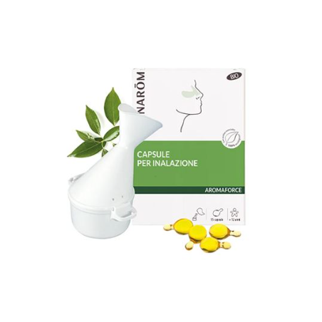Pranarom aromaforce inha 15 capsule oli essenziali + inalatore