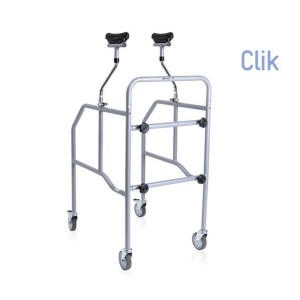 Deambulatore sottoascellare smontabile regolabile in acciaio4 ruote piroettanti 100 mm di cui 2 con freno peso massimosopportabi