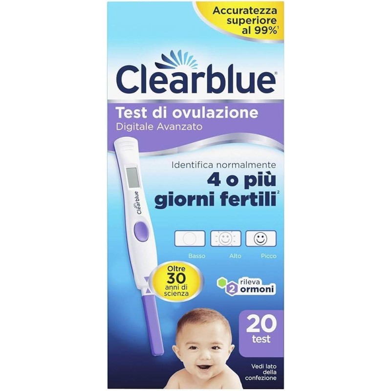Test di ovulazione clearblue avanzato 20 pezzi
