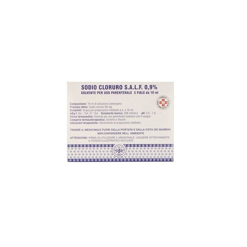Sodio cloruro salf 5 fiale 5 ml 0,9% Sodio cloruro salf 5 fiale 5 ml 0,9%