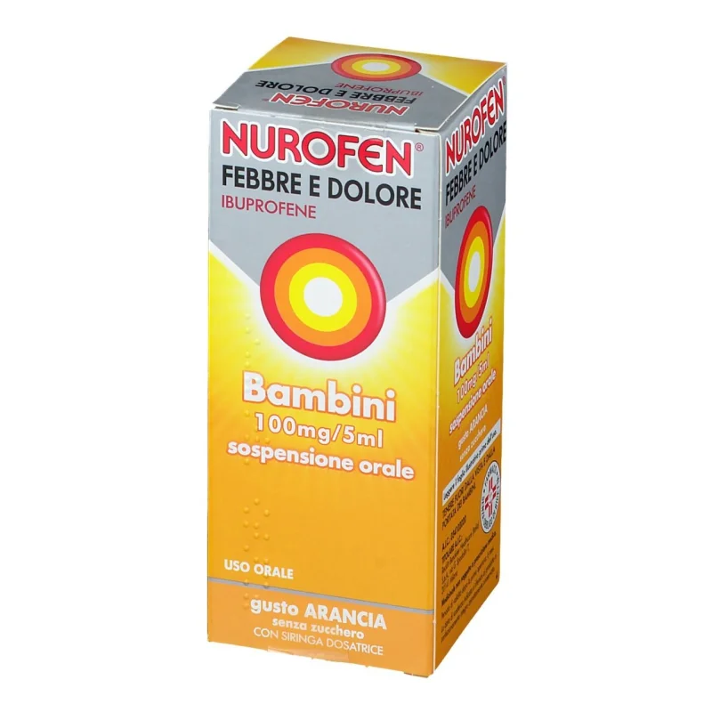 Nurofen febbre e dolore orale sosp 100 ml 200 mg/5 ml arancia senza zucchero con siringa