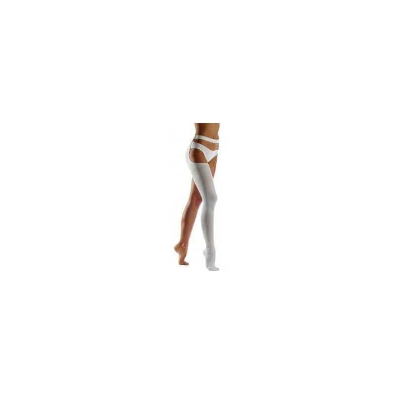 Dualsan monocollant antitrombo in cotone ambidestro compressione elastica decrescente senza tassello bianco unisex 1
