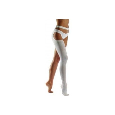 Dualsan monocollant antitrombo in cotone ambidestro compressione elastica decrescente senza tassello bianco unisex 1