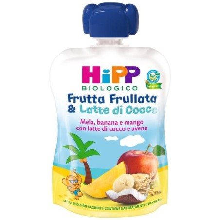 Hipp bio frutta frullata&latte di cocco mela banana con latte di cocco e avena 90 g Hipp bio frutta frullata&latte di cocco mela banana con latte di cocco e avena 90 g