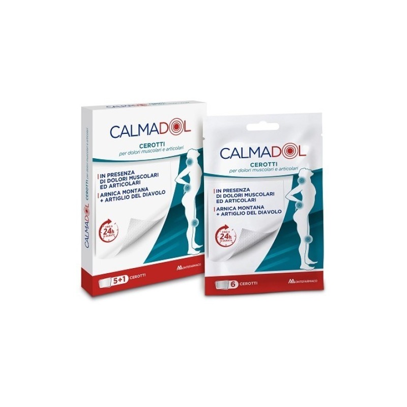 Calmadol cerotto arnica e artiglio del diavolo per dolori articolari e muscolari 6 pezzi