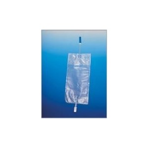 Sacca raccolta urina da gamba da 750 ml con 2 lacci con valvola antireflusso e rubinetto di scarico push pull tubo 35 cm10 pezzi