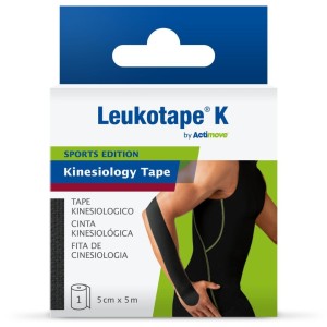 Benda adesiva actimove leukotape k taping fisioterapico larghezza 5 cm lunghezza 5 m colore nero in rotolo Benda adesiva actimove leukotape k taping fisioterapico larghezza 5 cm lunghezza 5 m colore nero in rotolo