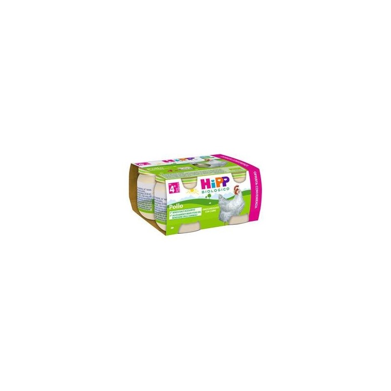 Hipp bio omogeneizzato pollo 4 pezzi da 80 g