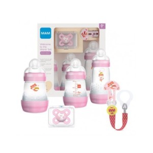 Mam set benvenuto al mondo femmina 3 biberon + 1 clip + 1 succhietto