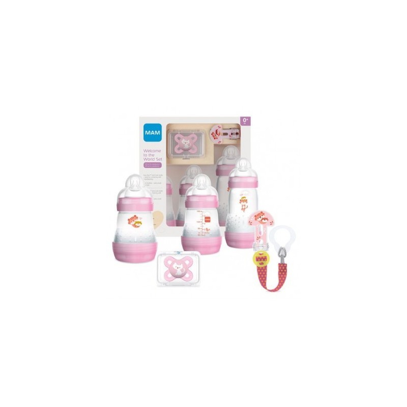 Mam set benvenuto al mondo femmina 3 biberon + 1 clip + 1 succhietto