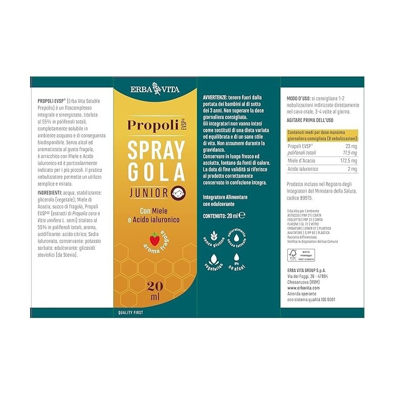 Propoli evsp estratto idro no alcool 30 ml Propoli evsp estratto idro no alcool 30 ml