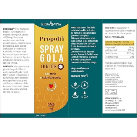 Propoli evsp estratto idro no alcool 30 ml Propoli evsp estratto idro no alcool 30 ml