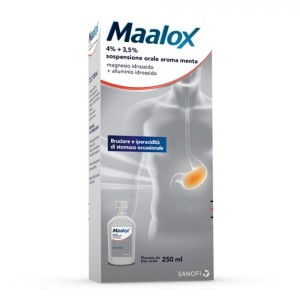 Maalox orale sosp 250 ml 4% + 3,5% aroma menta flacone