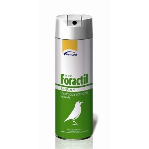 Neo foractil spray, 10 mg/g + 3 mg/g + 2 mg/g soluzione spray per uso esterno per uccellini da gabbia e da voliera, cani, gatti 