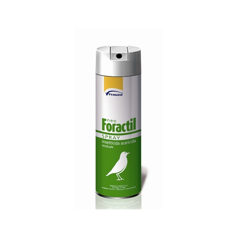 Neo foractil spray, 10 mg/g + 3 mg/g + 2 mg/g soluzione spray per uso esterno per uccellini da gabbia e da voliera, cani, gatti 