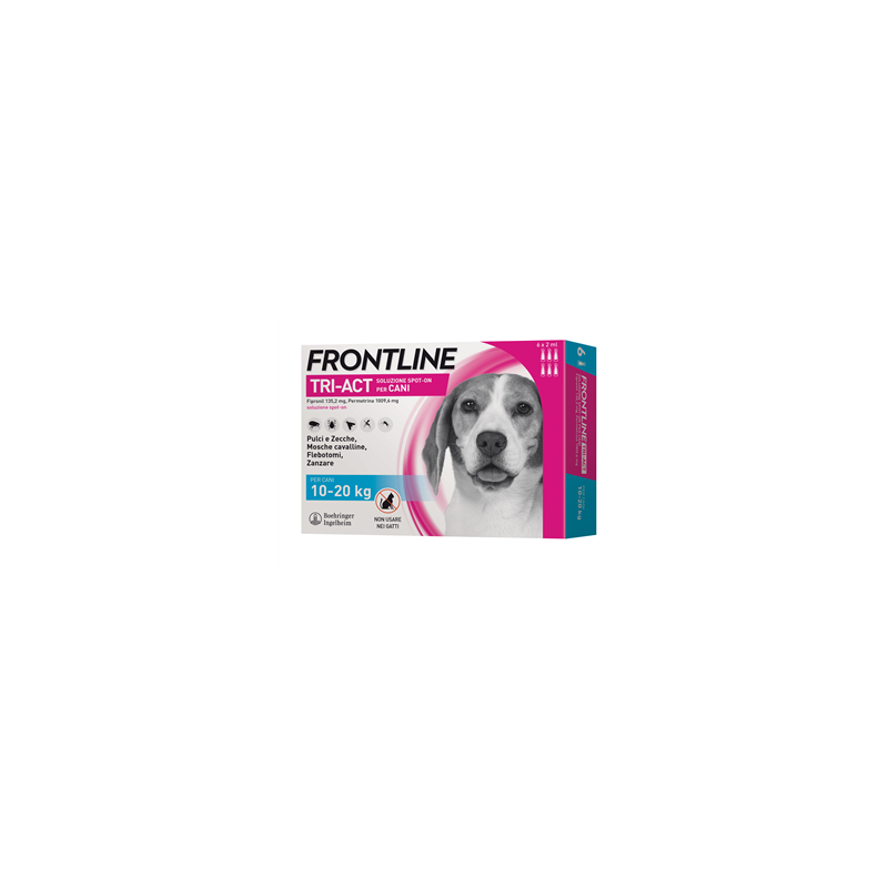 Frontline tri-act soluzione spot-on per cani di 10-20 kg