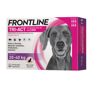 Frontline tri-act soluzione spot-on per cani di 20-40 kg
