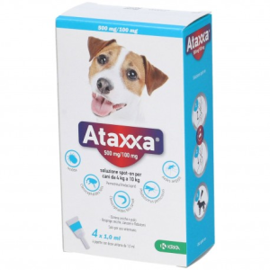 Ataxxa 500 mg/100 mg soluzione spot-on per cani da 4 kg a 10 kg