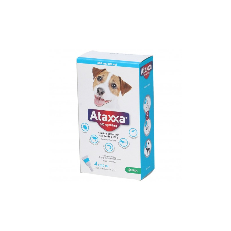 Ataxxa 500 mg/100 mg soluzione spot-on per cani da 4 kg a 10 kg