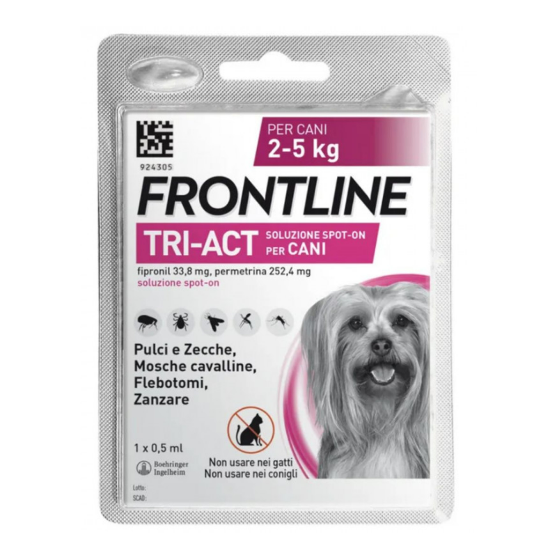 Frontline tri-act soluzione spot-on per cani di 2-5 kg Frontline tri-act soluzione spot-on per cani di 2-5 kg