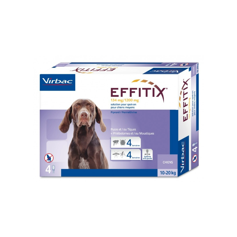 Effitix 134 mg/1200 mg soluzione spot-on per cani di taglia media