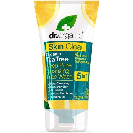 Dr organic tea tree face wash detergente viso 200 ml