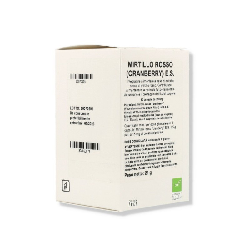 Mirtillo rosso cranberry estratto secco 60 capsule Mirtillo rosso cranberry estratto secco 60 capsule