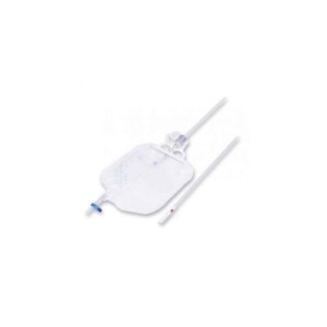 Sacca raccogli urina a circuito chiuso a3 unomedical capacita' 2 litri lunghezza tubo 140 cm rubinetto di scarico a croce 30 pez