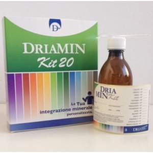 Driamin kit 20 flacone vuoto con misurino + etichetta e foglio illustrativo