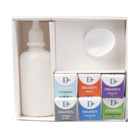 Driamin kit 6 flacone vuoto con misurino, etichetta e foglioillustrativo Driamin kit 6 flacone vuoto con misurino, etichetta e foglioillustrativo
