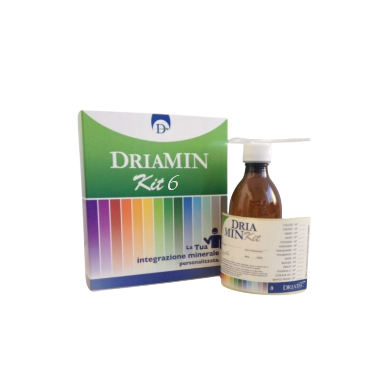 Driamin kit 6 flacone vuoto con misurino, etichetta e foglioillustrativo Driamin kit 6 flacone vuoto con misurino, etichetta e foglioillustrativo