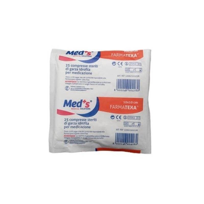 Garza compressa meds tessuto non tessuto 10x10cm 25 pezzi