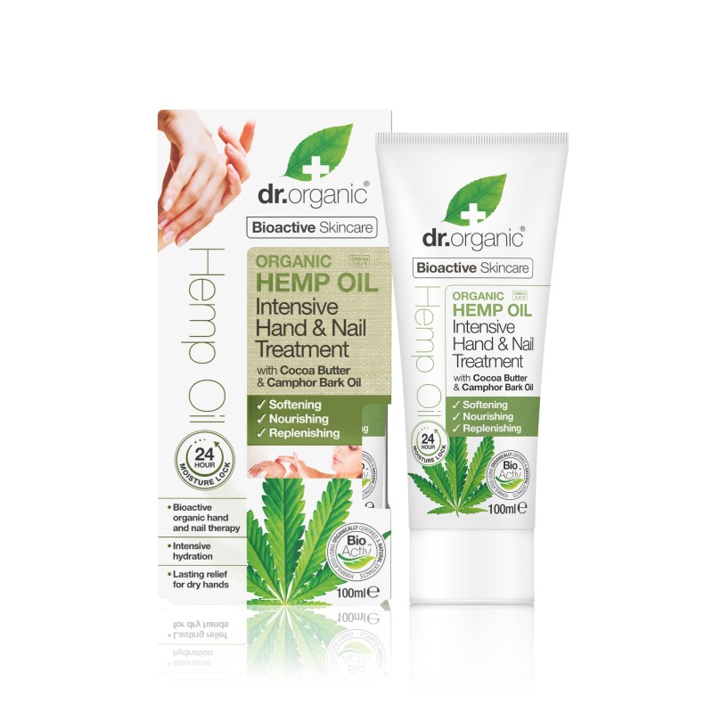 Dr organic hemp oil olio di canapa hand nail treatment cremamani 100 ml