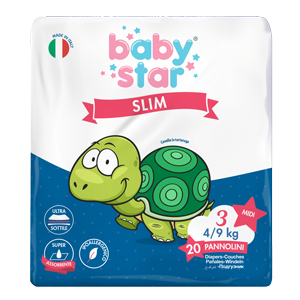 Pannolini babystar slim 4/9kg taglia 3 midi 20 pezzi