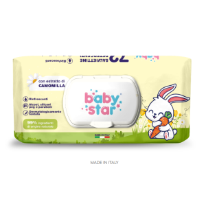 Babystar salviettine bebe' camomilla 72 pezzi