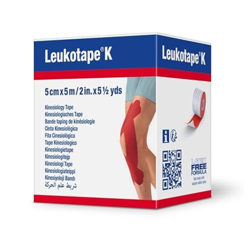 Benda adesiva actimove leukotape k taping fisioterapico larghezza 5 cm lunghezza 5 m colore rosso in rotolo Benda adesiva actimove leukotape k taping fisioterapico larghezza 5 cm lunghezza 5 m colore rosso in rotolo
