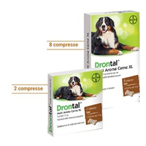 Drontal multi aroma carne xl 525/504/175 mg compresse per cani