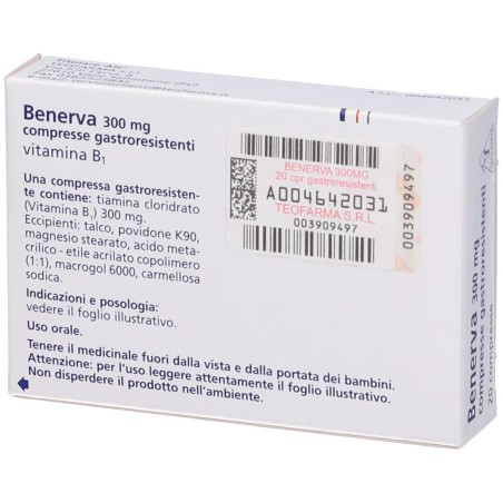 Benerva 20 compresse gastrores 300 mg Benerva 20 compresse gastrores 300 mg