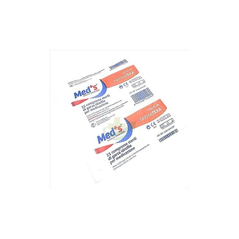 Garza compressa meds tessuto non tessuto peel open 10x10cm 16 pezzi